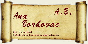 Ana Borkovac vizit kartica